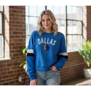 New Era Dallas Mavericks Women's Fleece Sweatshirt NBA Logo Blue Size XL